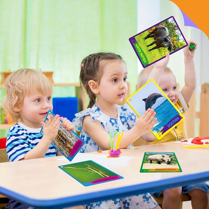 My First 120 Animals, 60PCS Realistic Zoo Animal Cards Farm/Wild/Marine Animals/Insects/Birds Flashcards Montessori & Science Educational Toys Preschool Learning for Homeschool Preschool Toddler Kids - Image 6