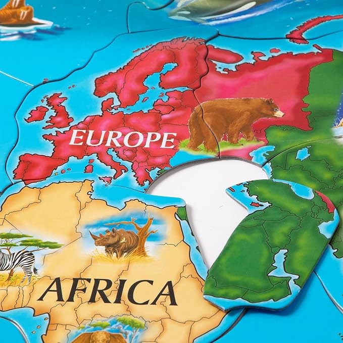 Melissa & Doug World Map Jumbo Jigsaw Floor Puzzle (33 pcs, 2 x 3 feet) - Image 4