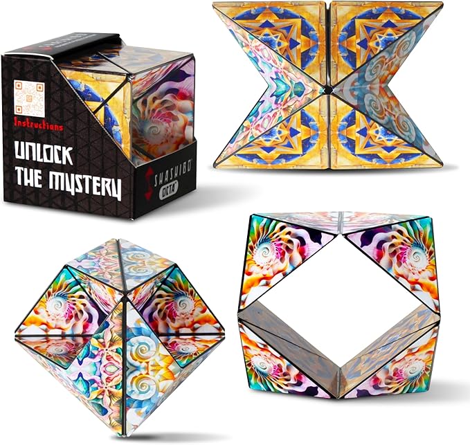 Shashibo Octa Christmas Stocking Stuffers for Kids - Shape Shifting Sensory Fidget Toy – Magnetic STEM Brain Teaser Game Gift with Endless Shape Possibilities – Pairs All Shashibo Cubes (Atlantis)