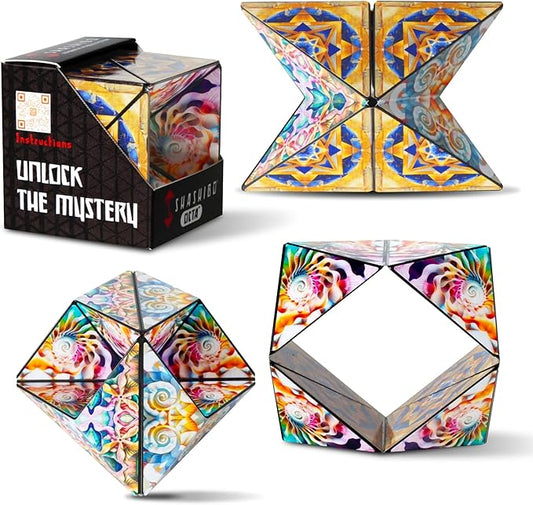 Shashibo Octa Christmas Stocking Stuffers for Kids - Shape Shifting Sensory Fidget Toy – Magnetic STEM Brain Teaser Game Gift with Endless Shape Possibilities – Pairs All Shashibo Cubes (Atlantis)