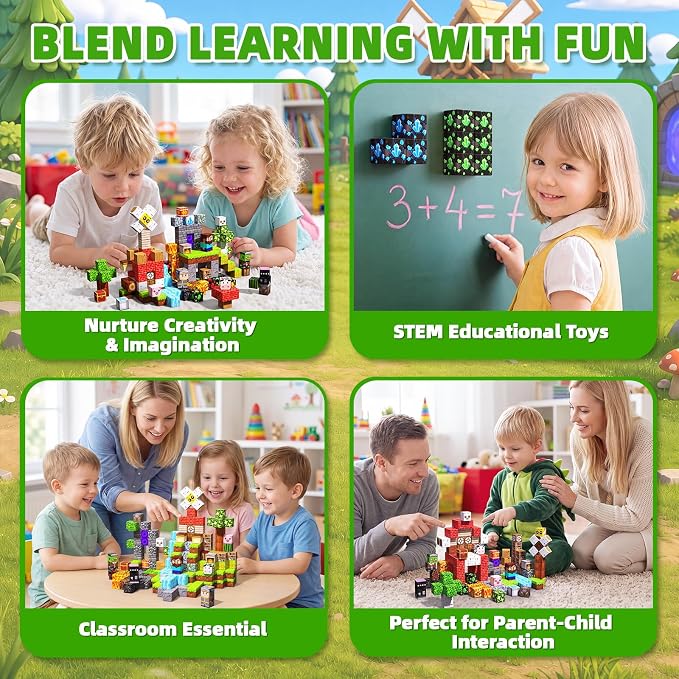 300PCS Magnetic Building Blocks, STEM Educational Magnet Cubes Toys - Image 6