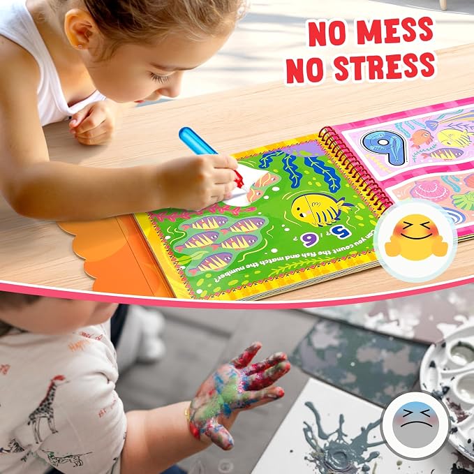 JoyCat Number Reusable Water Coloring Book for Toddlers 3-5 - Image 3