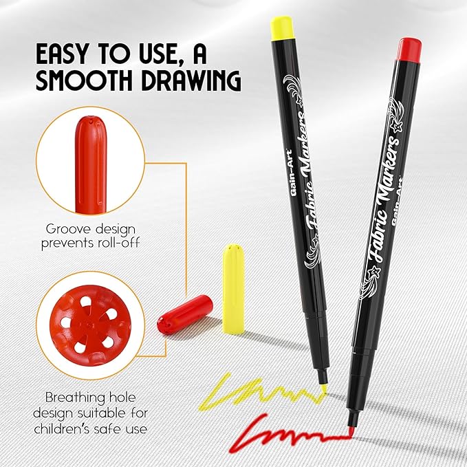 Fabric Markers Permanent for Clothes - 20 PCS Fine Tip Fabric Paint Pens - Non-Toxic Fabric Paint Markers for T-shirts Sneakers Canvas Bags and Textiles