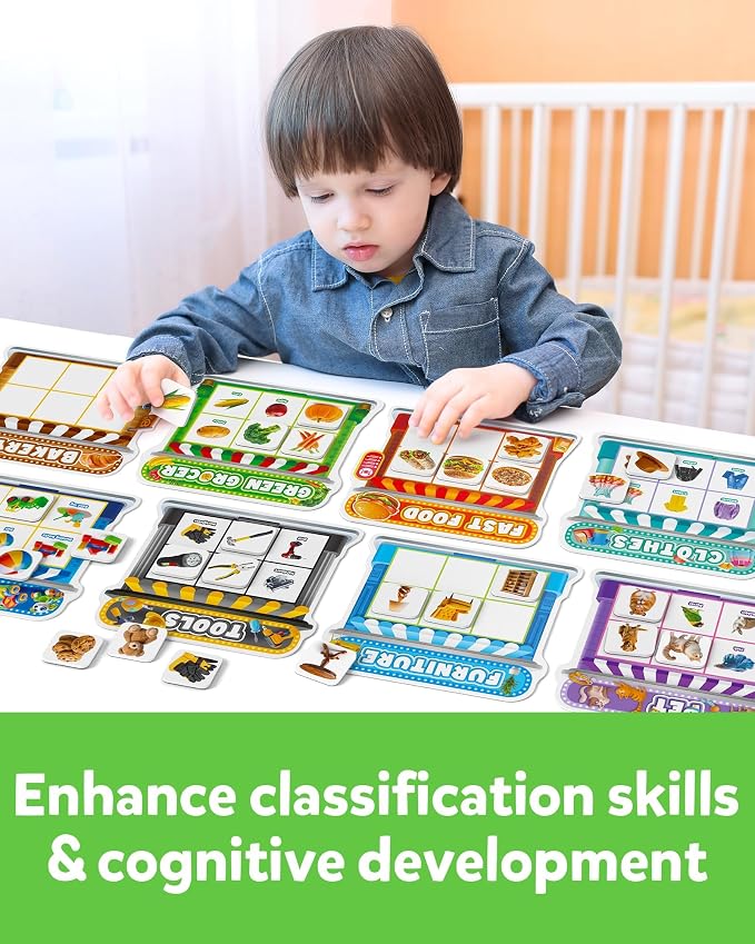 Coogam Magnetic Sorting Toys, Montessori Fridge Magnets Matching Game - Image 4