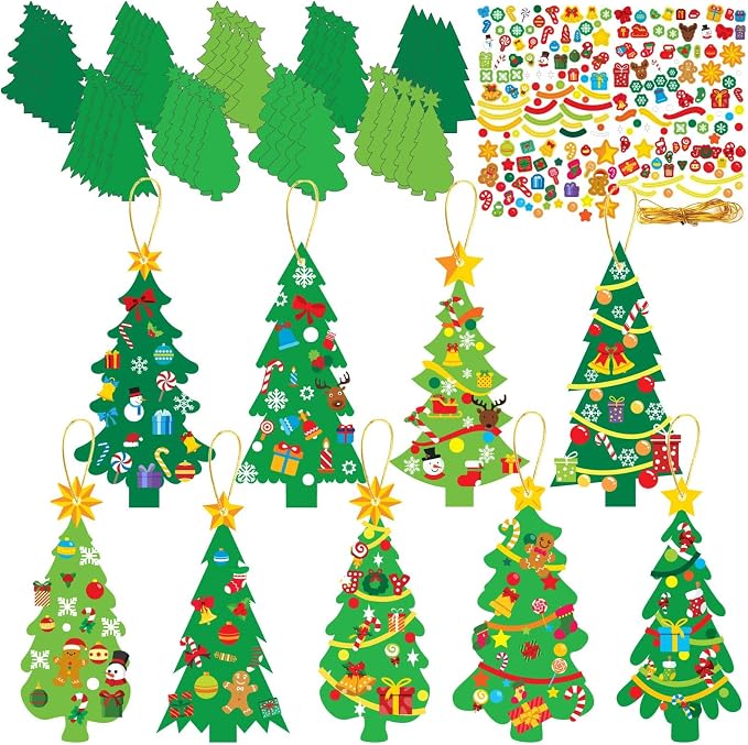 chiazllta 945Pcs DIY Christmas Tree Craft Kit Kids Holiday Art Making Craft with Stickers, Make Your Own Christmas Bookmark Xmas Party Favor Decoration Home Classroom Game Activities by chiazllta