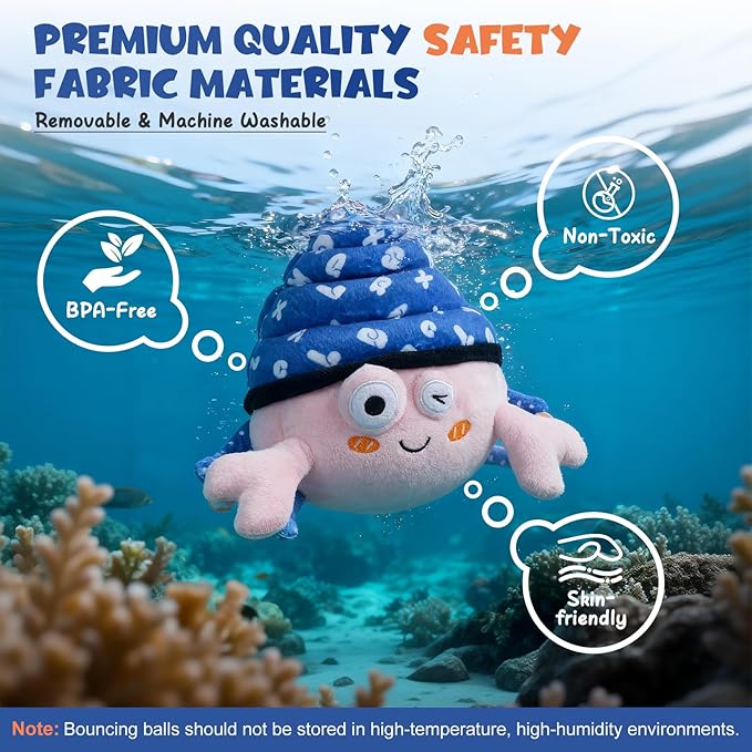 Music Crawling Hermit Crab Baby Toy 6-12 Months,Montessori Toys for 1 Year Old+,Infant Stuffed Animal Toy with Tummy Time Toy & Floor Play,Dancing & Talking Soft Plush Toy for Boys and Girls