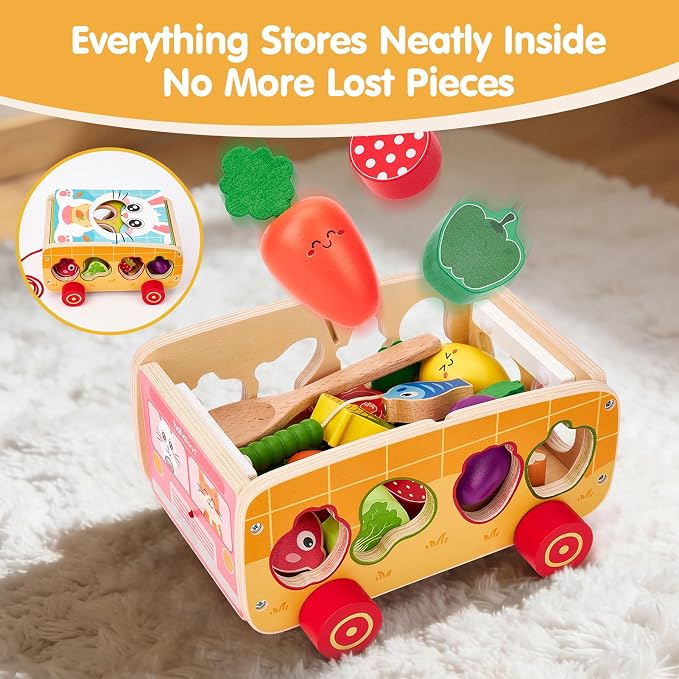hahaland Montessori Toys 18 Month Old Girl Gifts, Wooden Toddler Toys 2-3 - Image 7