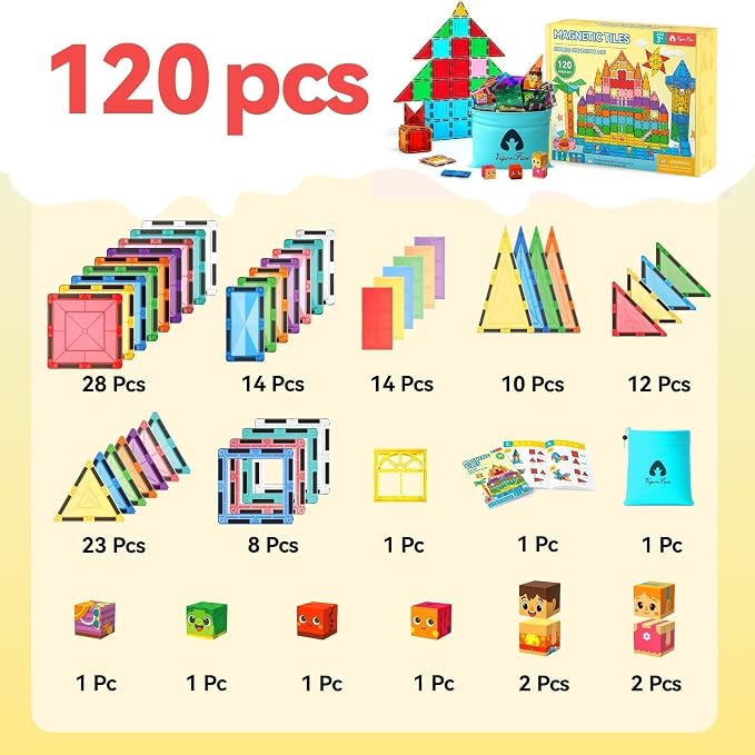VigorFun Magnetic Tiles Building Toys Set with 8 Magnetic Blocks for Kids - Image 2