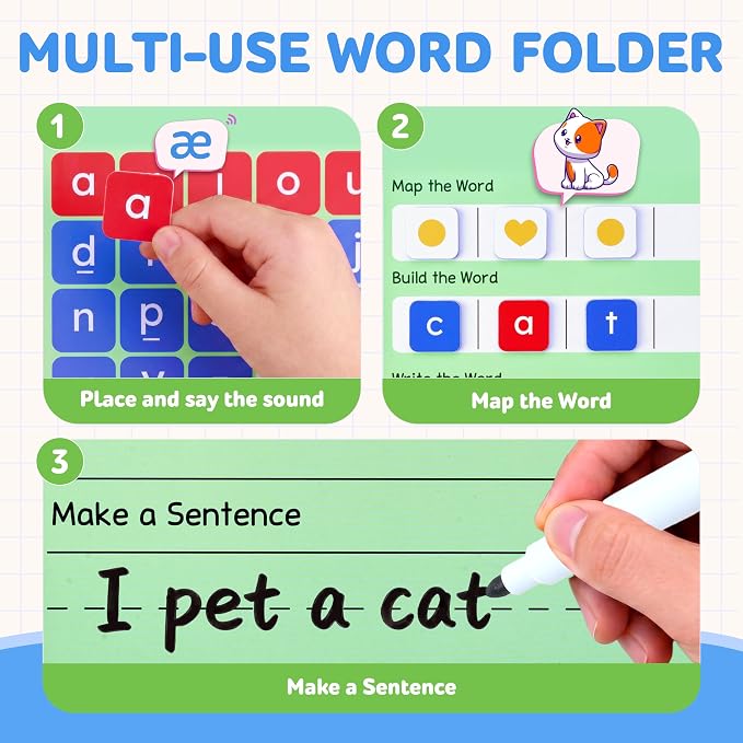 JoyCat 138PCS Magnetic Letter Tiles, ABC Letters, Phonics Word Building - Image 2