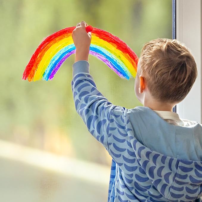 Zenacolor Tempera Paint Sticks - 12 Colors Kids Paints - Non-Toxic Washable Paint Sticks for Kids - Mess Free Quick Drying Art Supplies for Toddlers