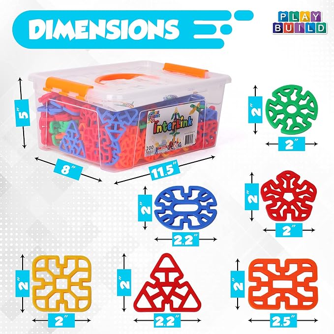 Interlinks Connector Building Toys, Interlocking Stem Toys for Boys and Girls, Baby and Toddler Toys, Creative Construction Stem Building Toys, Ages 3+ - Image 5