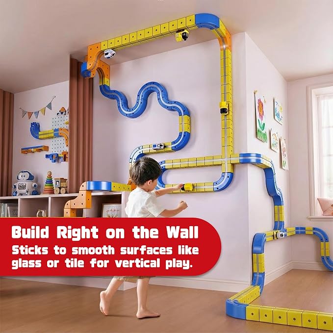 Electric Train Set for Kids Ages 3-8 - Modular 3D Flexible Race Track Building Toy with Gravity-Defying 360° Movement, STEM Learning Fun Gift(84 pcs Value Set) - Image 4
