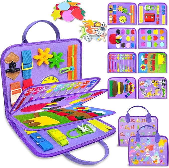 Exorany Busy Board Montessori Toys for Toddler Boy Girl Gifts Busy Book by Exorany