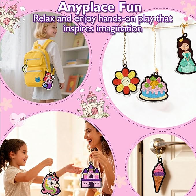 Aqua Puffs 3D Art Kit, Princess & Unicorn Crafts for Kids, DIY Foam Texture Painting & Inflate Activity – Easy, Mess-Free Creative Fun, Ideal Christmas Birthday Gifts for Girls Boys Age 4 5 6 7 8 9 10