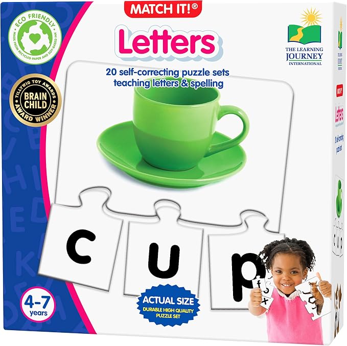 The Learning Journey: Match It! - Letters - 20 Piece Self-Correcting Spelling Puzzles for Three Letter Words with Matching Images - Learning to Read Games for Ages 4 and Up - Award Winning Toys - Image 8