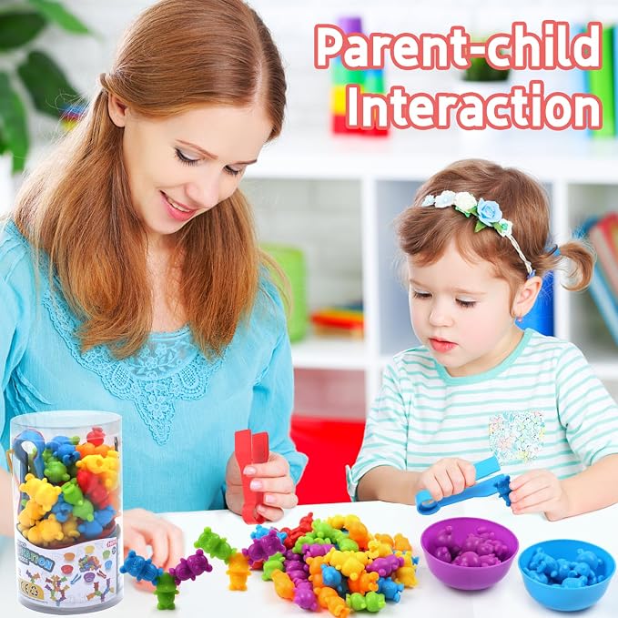 UNIQUE KIDS Stacking Mouse Counting and Matching Game with Sorting Cups – Educational Montessori Toy for Color Classification, Sensory Development, and Learning for Toddlers and Preschoolers Age 3+ - Image 6