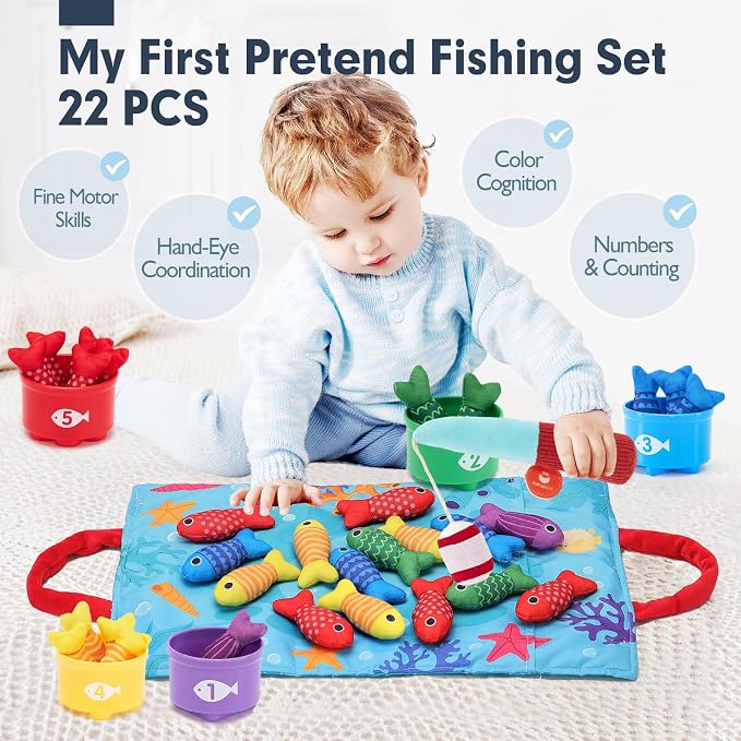 hahaland Montessori Toys for 1 Year Old Boy Girl Birthday Gift-Fishing Game - Image 2