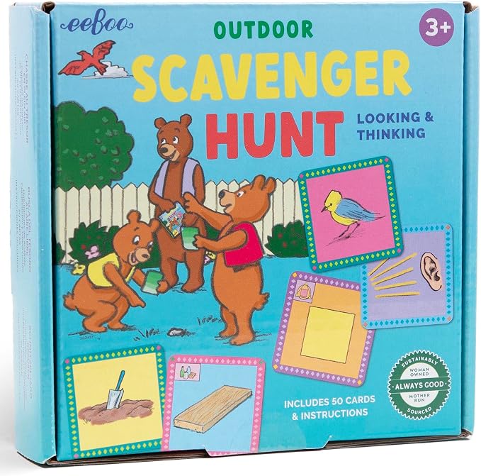 eeBoo Scavenger Hunt Outdoors Game, 50 Cards, Ages 3+ by eeBoo