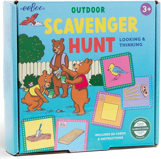 eeBoo Scavenger Hunt Outdoors Game, 50 Cards, Ages 3+ by eeBoo
