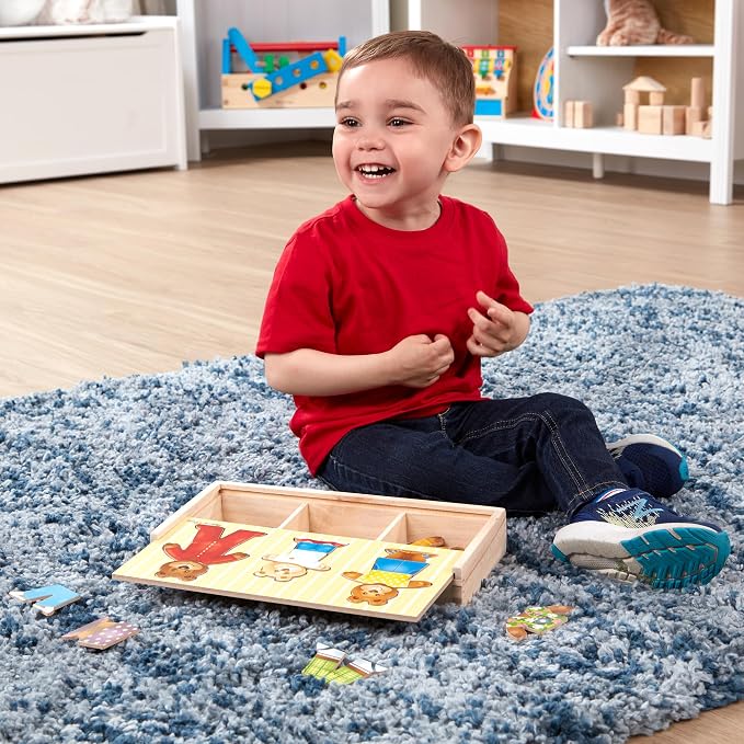 Melissa & Doug Wooden Bear Family Dress-Up Puzzle, 45 Pieces Mix and Match Outfits, Sorting & Matching Toy with Storage Case, Educational Puzzle for Toddlers Ages 3+ - Image 5