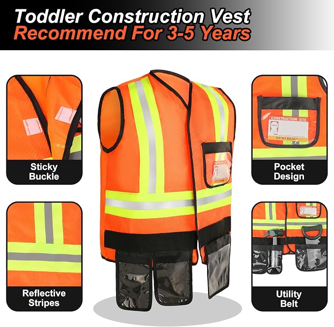 Liberry Kids Tool Set Pretend Toy for 3 4 5 Years Old with Costume - Image 2