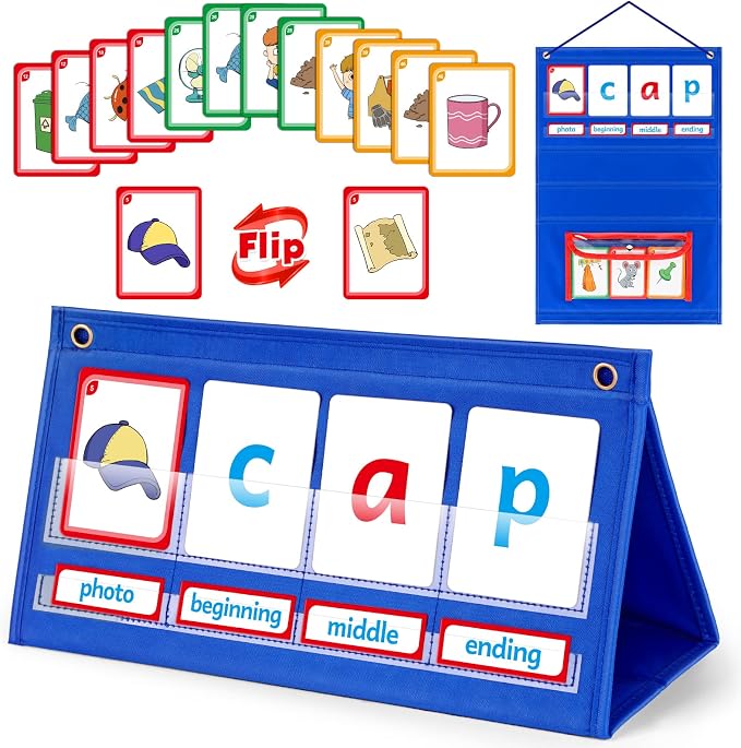 Torlam CVC Word Builder Kindergarten Classroom Must Haves, Phonics Games Preschool Learning Activities Spelling Toy Reading Letter Site Sight Words Games Flash Cards for Kids Autism Special Education by Torlam