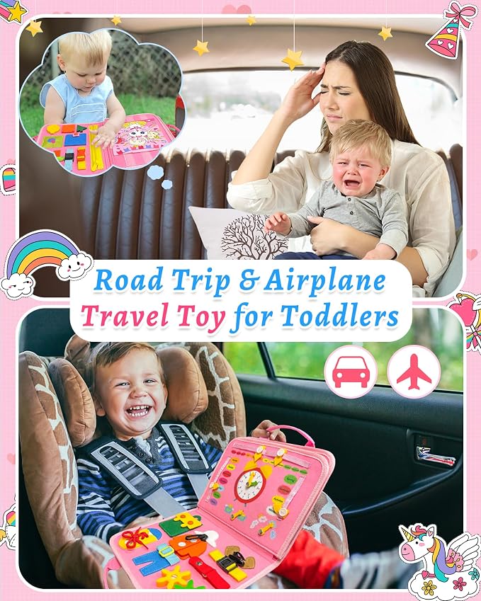 Exorany Busy Board Montessori Toys for Toddler Girl Birthday Gift Busy Book - Image 3