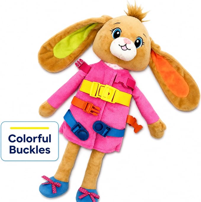 June Garden 16" Dressy Friends Bunnie - Educational Stuffed Plush Doll for Kids and Toddlers 2 Years and Up - Montessori Soft Toy Doll - Image 6