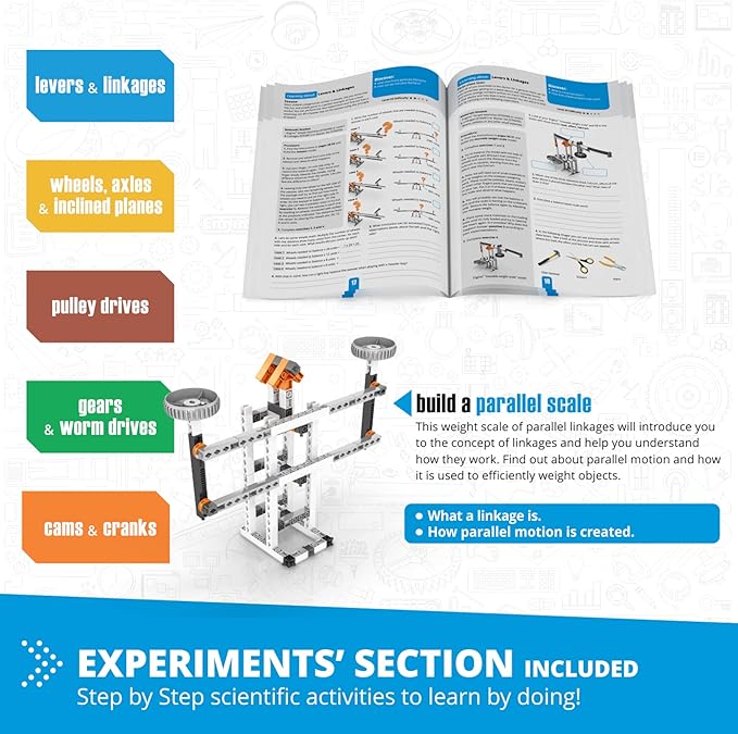 Engino STEM Toys, Simple Machines, Building Kit, Construction Toys for Kids 9+, Gifts for Boys & Girls, Learning & Education Set, Engineering Kit, STEM Projects (60 Model Options)