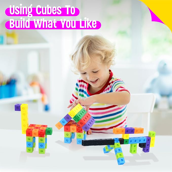 SpriteGru 300PCS Math Linking Cubes, Math Cubes Manipulative Connecting and Counting Snap Blocks for Early Math and Construction, Educational Toy for Preschool, Kindergarten, Homeschool - Image 5