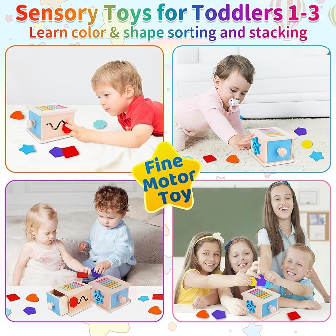 FCSONU Montessori Sorting Box Toys for Toddlers 1-3, Fine Motor Skills Toys - Image 6