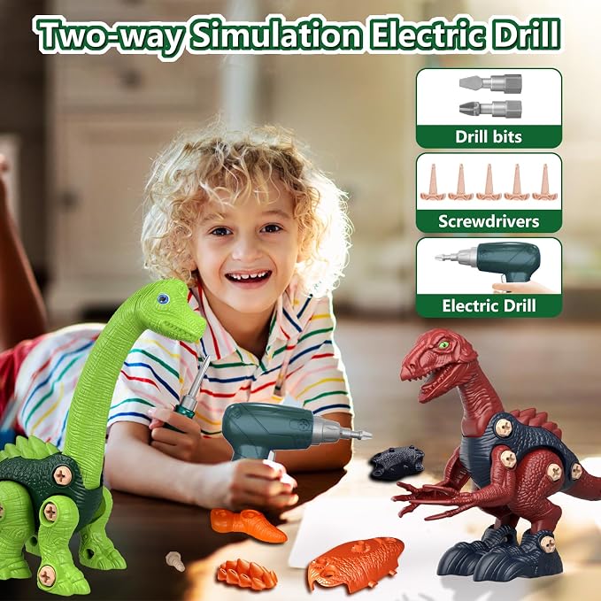 Jasonwell Kids Building Dinosaur Toys - Boys STEM Take Apart Construction Set Educational Dino Kit Play Set Easter Party Favors Christmas Birthday Gifts for Toddler Girls Age 3 4 5 6 7 8 + Year Old - Image 5