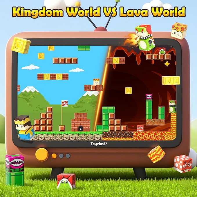 100PCS Magnetic Blocks Magnetic Building Blocks Sensory Toys for Kids Ages 3-5 6-8 8-12 Kids Game Toys for 3+ Year Old Boys & Girls, Mine Magnet World Craft 3 4 5 6 7 8 9 Year Old Boy Birthday Gift - Image 8
