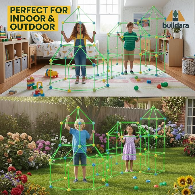 Fort Building Kit for Kids, 132 PCS with Starry Sheet & Light - Image 7