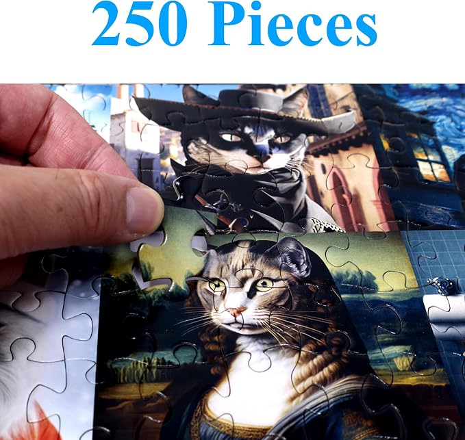 Think2Master Funny Cats 250 Pieces Jigsaw Puzzle Featuring Kittens and Cats. Great Gift. Large Pieces. Size: 14.2” X 19.3” - Image 4