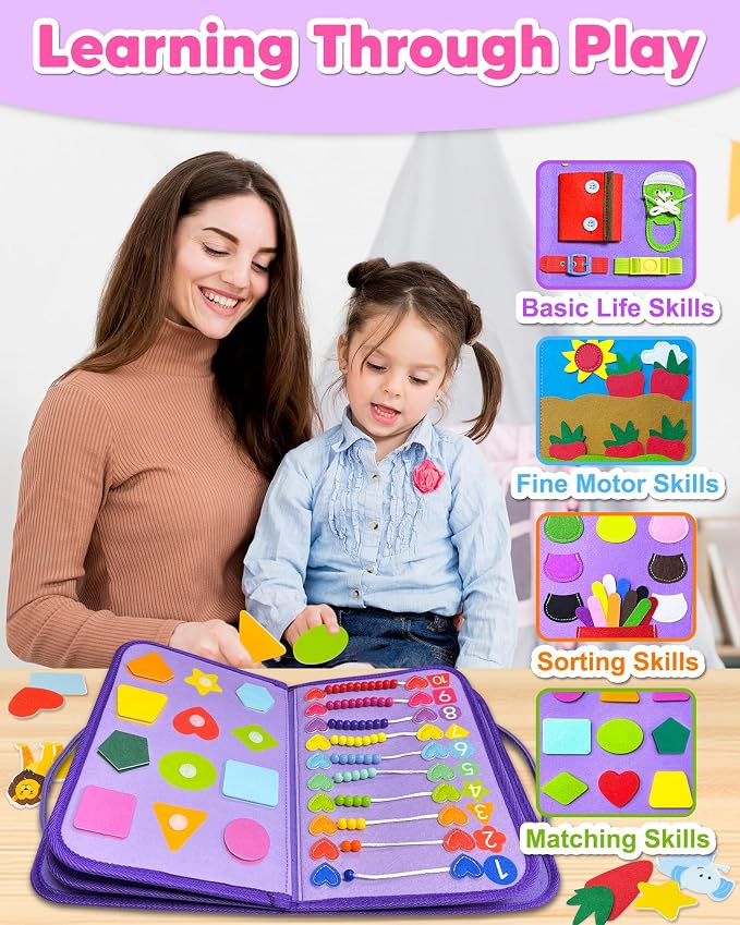 Exorany Busy Board Montessori Toys for Toddler Boy Girl Gifts Busy Book - Image 5