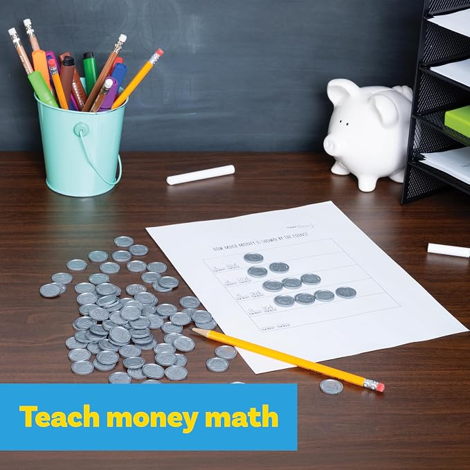 Learning Advantage Play Dimes, Set of 100 Plastic Coins - Image 4