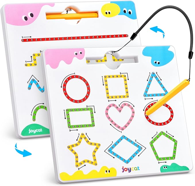 JoyCat Magnetic Shapes and Lines Tracing Board, 2-in-1 Pencil Control Toy by JOYCAT