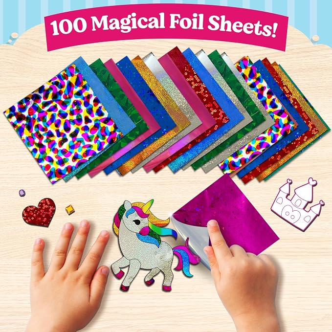 Funcils Foil Art Craft Kit - Unicorn & Princess Sticker Activity for Kids - Image 5