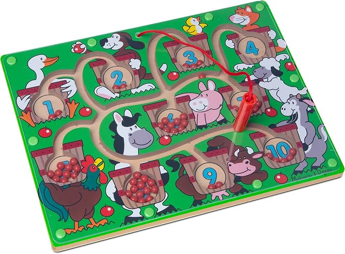 Melissa & Doug Magnetic Wand Number Maze - Wooden Puzzle Activity Learning Toys, Travel Activities for Kids, Magnetic Maze for Toddlers and Kids Ages 3+ - Image 4