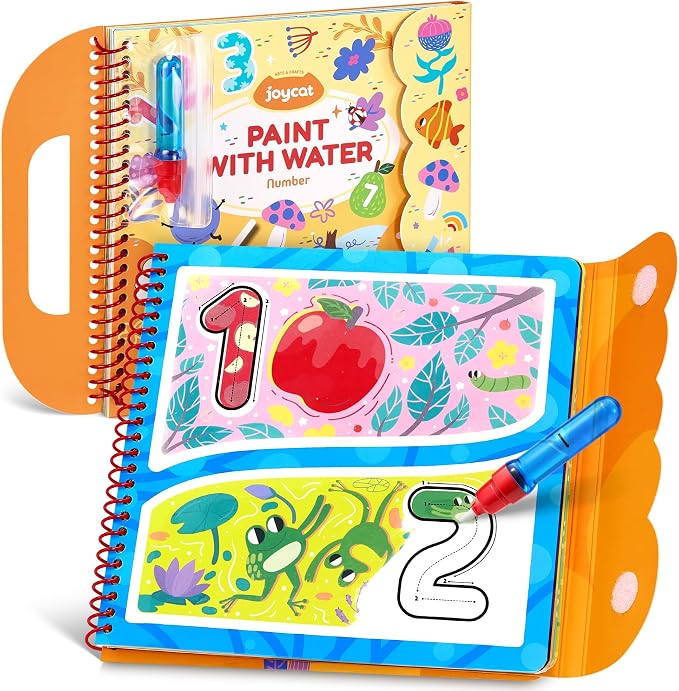 JoyCat Number Reusable Water Coloring Book for Toddlers 3-5 by JOYCAT