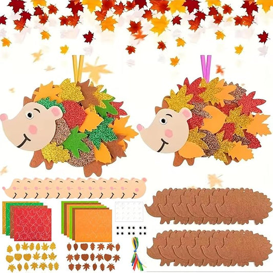 DAGLLGEW Fall Crafts for Kids 12 Pieces Hedgehog Fall Crafts DIY Art for Children's Birthday, Window Picture, Halloween, Christmas for Toddlers Activities for Kids