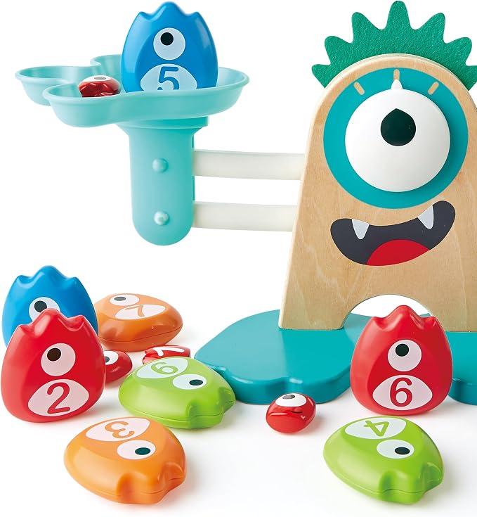 Hape Math Monster Scale Toy| 22 PCs Cute Counting Math Toy| STEM Educational Learning Counting Math Games for Preschool - Image 6