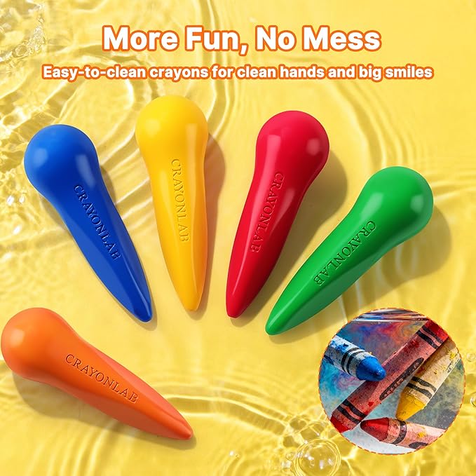 Jumbo Crayons for Toddlers, 18 Pack Washable Non-Toxic Crayons Set with Coloring Pages, Easy-Grip Unbreakable Art Supplies for Preschool, Christmas Stocking Stuffers Gift for Ages 1-3, 2-4