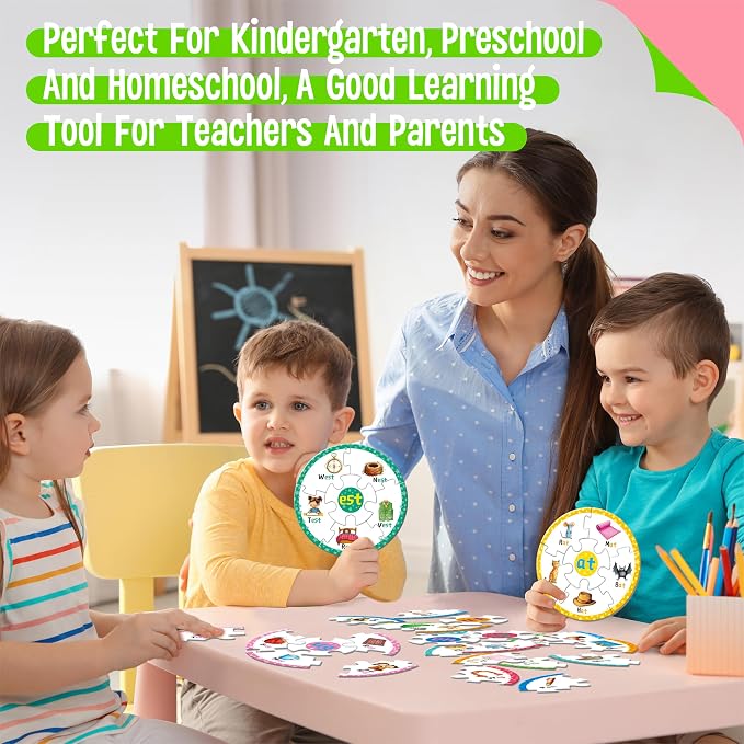 Phonics Puzzles, Short Vowel Sound Blends-30 Phonics & 150 Sight Words, Phonetic Rhyming Game Learn to Read Spell First Word Early Educational Tool for Toddlers, Preschool, Kindergarten, Homeschooling - Image 6