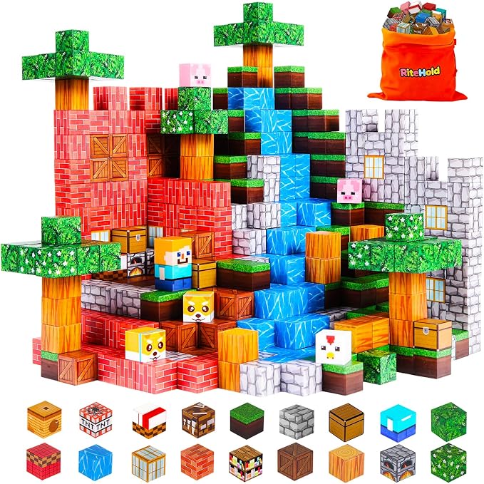 Magnetic Blocks for Kids Ages 3-8, 100PCS STEM Magnetic Building Cubes, Montessori Construction Toys for Boys Girls, Creative Educational Building Set, Birthday by Unknown