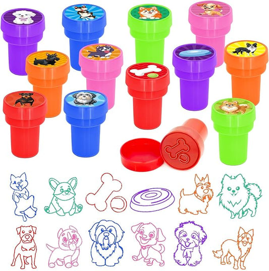 Cinrobiye 24 Pcs Dog Stampers Party Favor Set, Cute Puppy Stamps for Kids Birthday Party, Classroom Rewards, Carnival Prizes, Goody Bag Fillers, Dog Lover Party Supplies by Cinrobiye