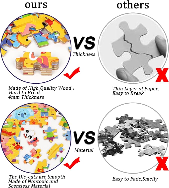 LELEMON Beach Animal Jigsaw Puzzles in a Metal Box 100 Pieces Beach Animal Party Jigsaw Puzzle for Kids Ages 4-8 Children Learning Educational Puzzles Toys - Image 4
