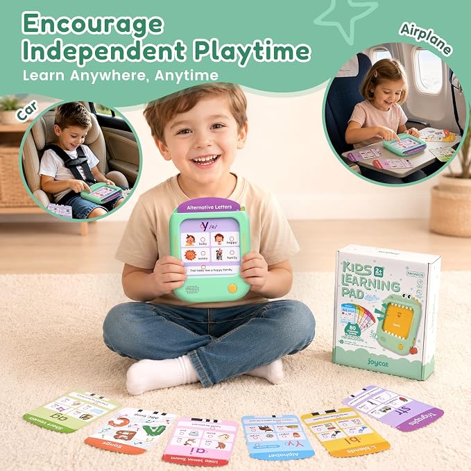 JoyCat Phonics Learning Tablet, 156 Pages Talking Flash Cards - Image 7