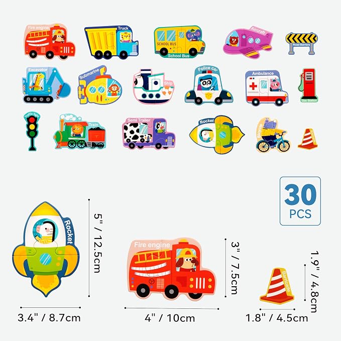Dotimo 30 PCS Vehicle Pairing Magnetic Puzzle - Image 4